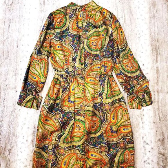 Vintage Leo Narducci 60s Paisley Mini Dress - Picture 6 of 15